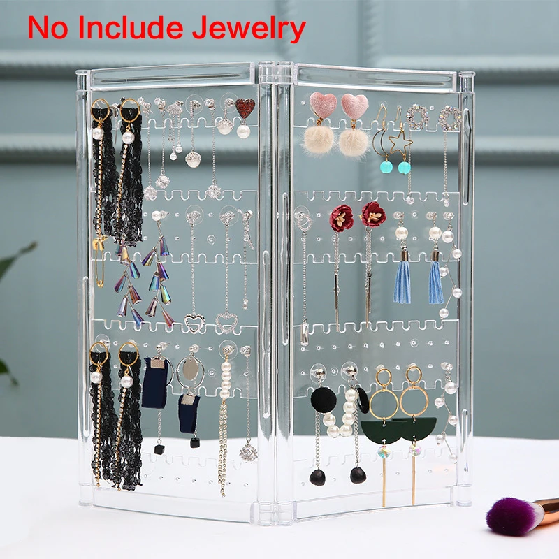 New Top Sale Plastics Earring Storage Doors Design Nice Jewelry Hanging Holder Rack Acrylics Jewelry Display Stand Earrings