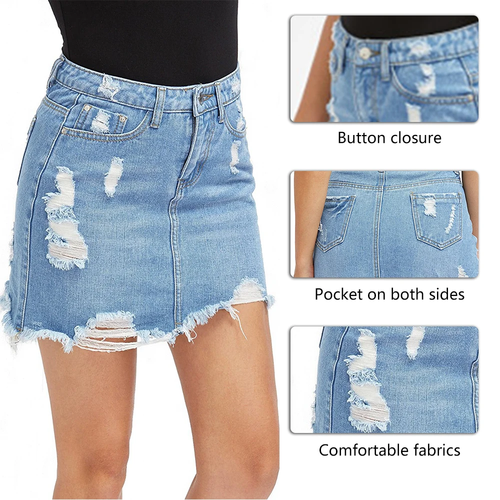 CALOFE модные женские туфли Denim высокой талией юбка Сексуальная облегающая