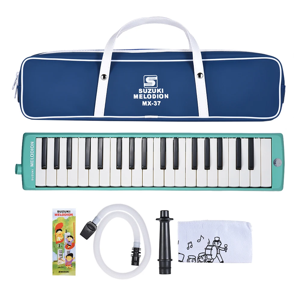 

SUZUKI MX-37D 37-Key Melodion Melodica Pianica Musical Instrument with Long & Short Mouthpiece Carry Bag Cleaning Cloth for Kids