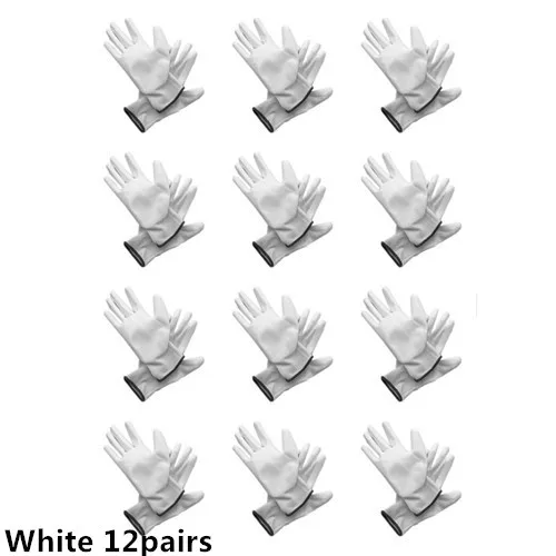 White PU508 12pairs DEWBest защитные рабочие перчатки из углеродного волокна с серым покрытием из углеродного полиуретана на кончиках пальцев черные нейлоновые вязаные перчатки - Цвет: White PU508 12pairs