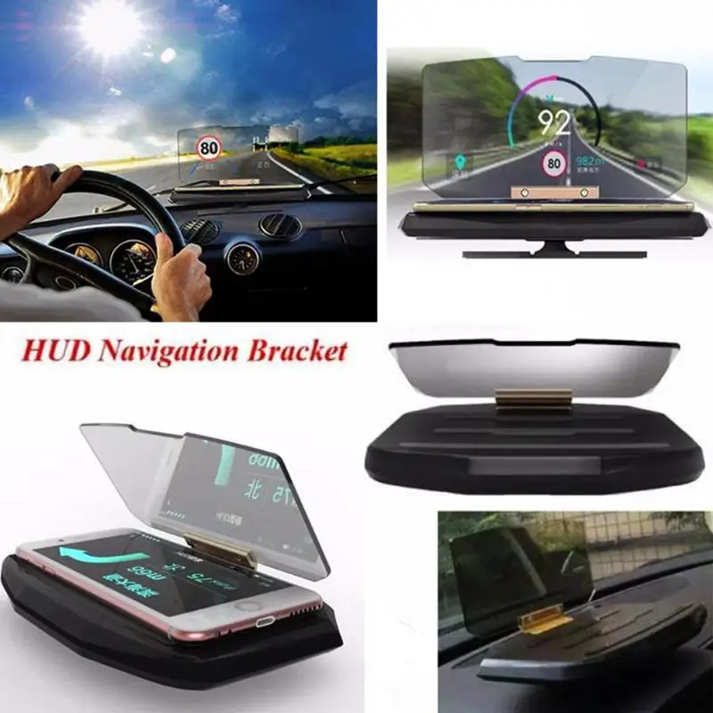 1 шт. Универсальный Автомобильный HUD Дисплей Предупреждение скорости gps навигационный кронштейн для смарт-мобильного телефона автомобильная подставка складной держатель