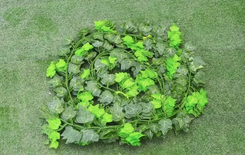

98"/pcs Artificial Silk Simulation Climbing Vines Green Leaf Ivy Rattan For Home Decor Bar Restaurant Decoration