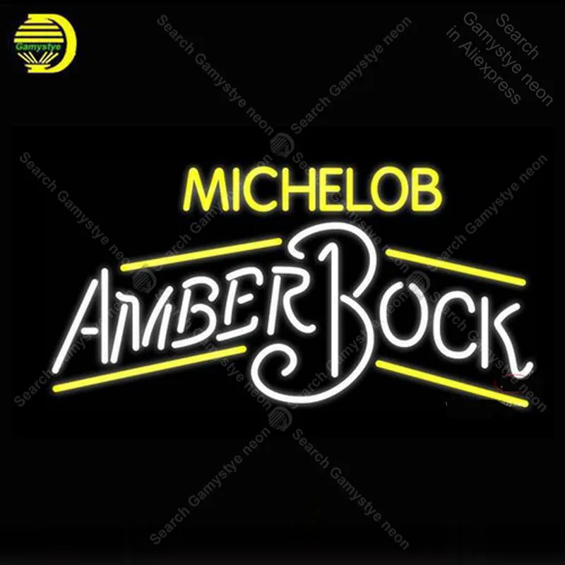 

Michelob Amber Bock Neon Sign Glass Tube Handmade Avize neon light Sign Decorate Hotel room Iconic Neon Light Lamps Advertise