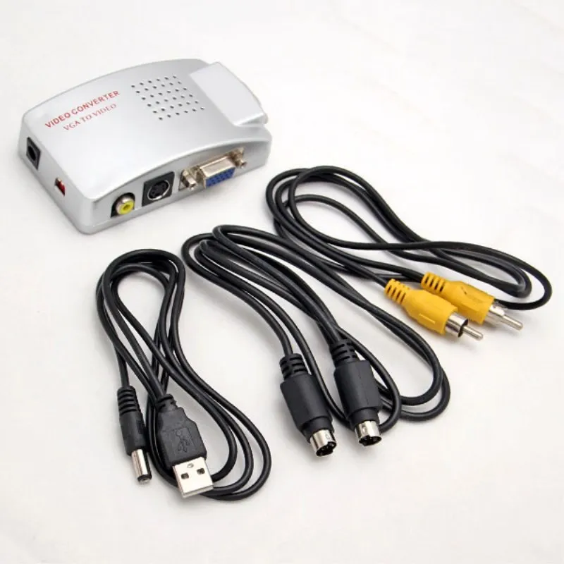 Универсальный ПК VGA к ТВ AV RCA адаптер сигнала конвертер видео переключатель Xbox PS3 4