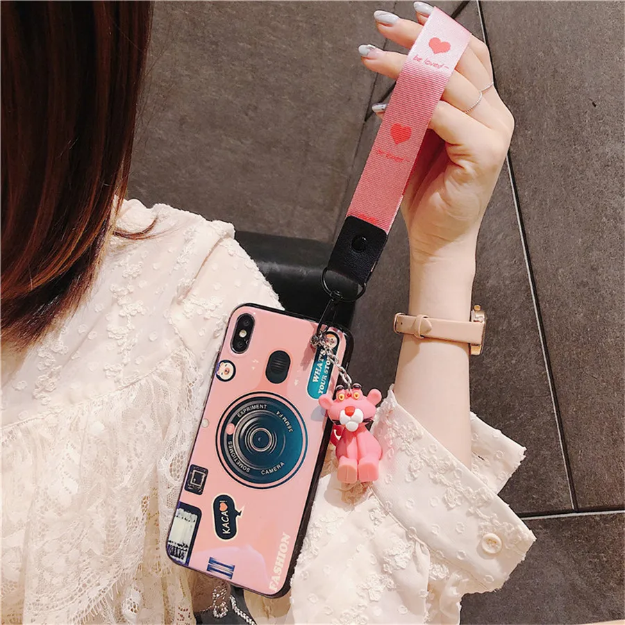 Чехол для xiaomi mi 9 ретро камера 3D игрушка подставка ремешок мягкий чехол телефона 6