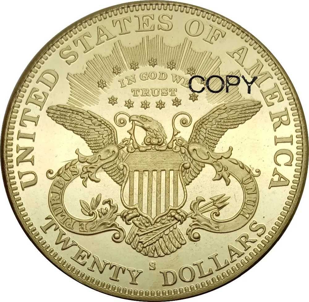 

Соединенные Штаты 20 долларов свободы голова-двойной Орел с девизом 20 долларов 1894 1894 S латунные металлические копировальные монеты
