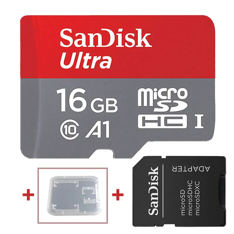sandisk micro sd карта класс 10 TF карта 16 ГБ 32 ГБ 64 Гб 128 Гб карта памяти 200 ГБ 256 ГБ tarjeta micro sd для samrtphone - Емкость: 16GB-Adapter