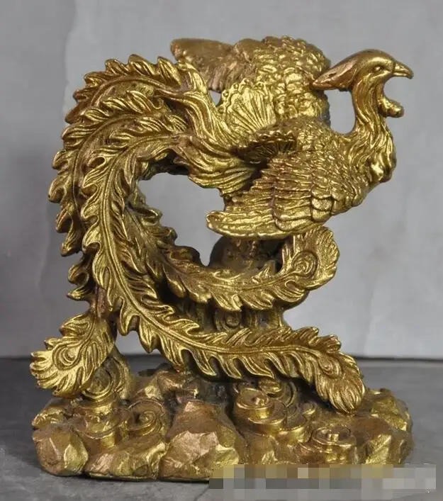 4 &quotКитайский латунный по феншуй мифические звери птица Феникс счастливый