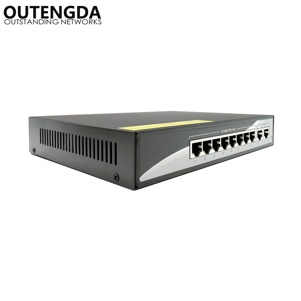 8 + 2 100 Мбит/с PoE коммутатор питания Ethernet порт Uplink 0 Гбит/с по IEEE 802.3af на 150 Вт для