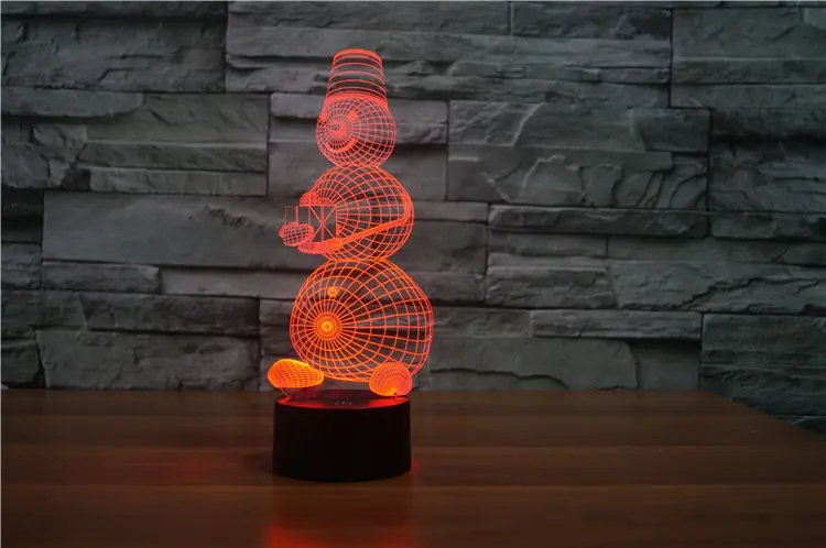 Wenhsin Рождество Снеговик Usb 3D свет красочный сенсорный Зарядка светодиодный визуальный свет Подарочная настольная лампа