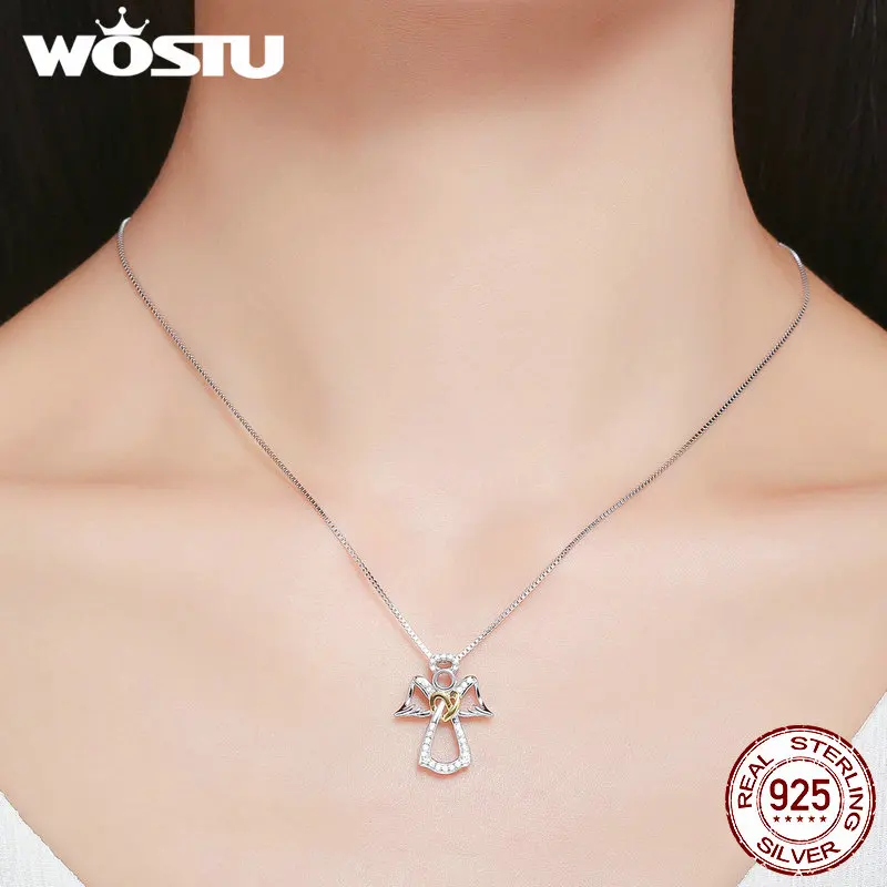 Женское Ожерелье с кулоном WOSTU серебро 925 пробы подвеска в подарок 2019|chokers necklaces for