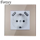 2019 Новый USB настенная розетка Бесплатная доставка двойной USB Порты и разъёмы 5V 2A Usb золотистого цвета акриловый рамка высокого качества usb выход FDG-02