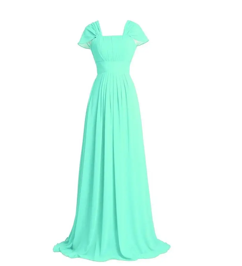 light blue Коралловые Цветные платья подружки невесты с длинным рукавом, шифоновые плиссированные платья подружки невесты, недорогие платья для выпускного вечера - Цвет: light blue