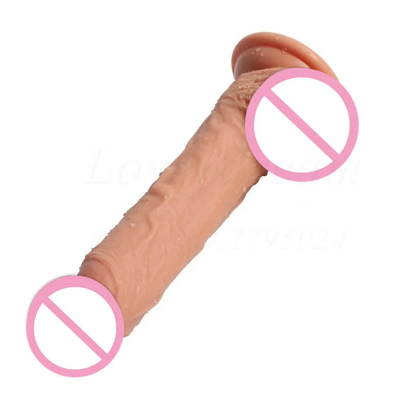 Силиконовый реалистичный большой фаллоимитатор на присоске мужской