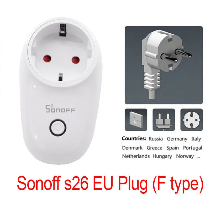Умная розетка Sonoff S26 с Wi-Fi Комплект беспроводных розеток вилкой Стандарта
