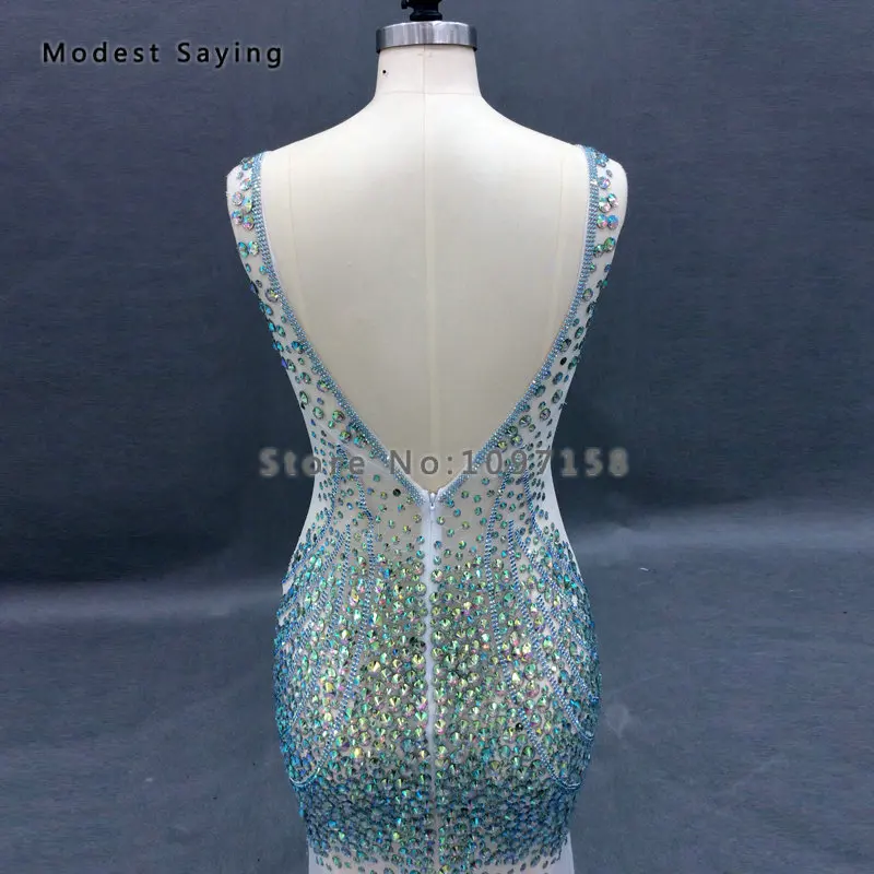 

Real Luxury Sexy Sheer Mermaid V Neck Beaded Evening Dresses 2017 with Rhinestone Night Party Prom Gowns vestido longo de festa
