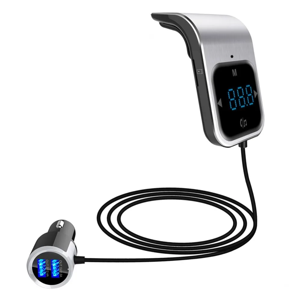 Nulaxy FM передатчик против скольжения Беспроводной Bluetooth Handsfree Car Kit Audio MP3 плеер