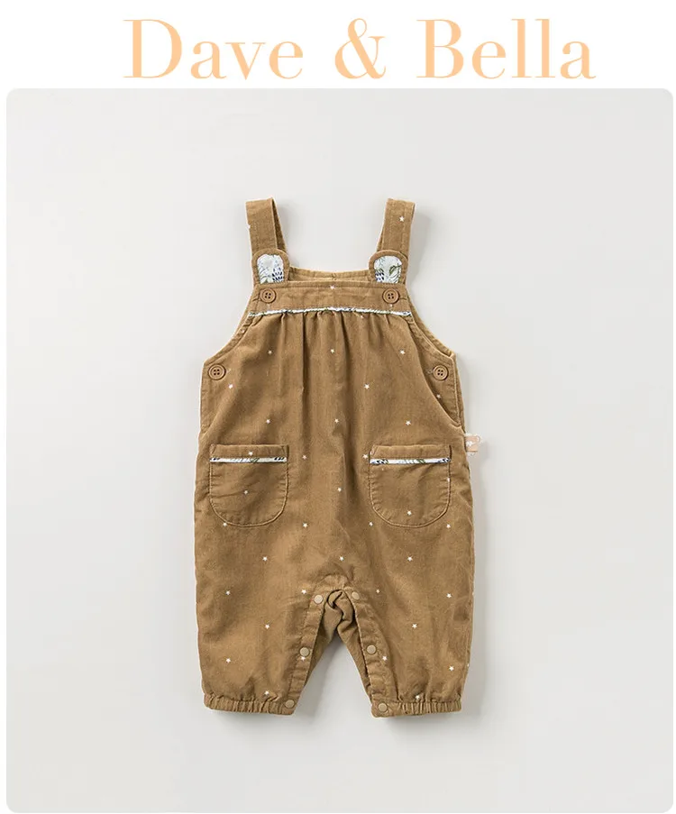 DBW11028 dave bella осень унисекс однотонный хлопковый Детский комбинезон без рукавов Детский комбинезон для малышей Детский бутик Комбинезон 1 шт