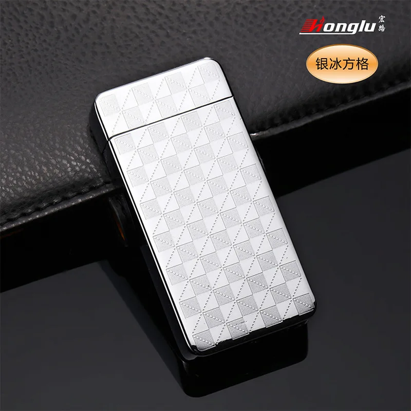 Модная металлическая ультратонкая плазменная USB-зажигалка с двойной импульсной