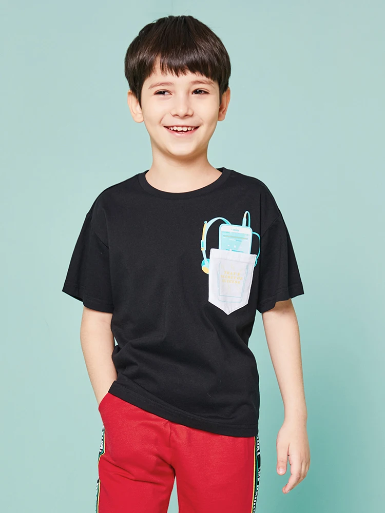 Balabala/футболка с рисунком для мальчиков Хлопковая мягкая повседневная одежда