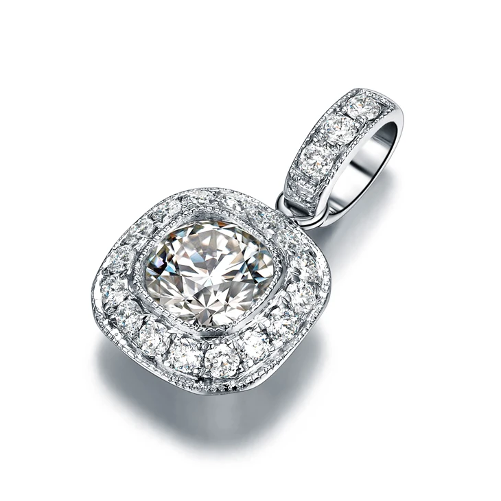 ZOCAI 0 74 CT F G/SI 100% натуральный подлинный бриллиант 18K кулон из белого золота с