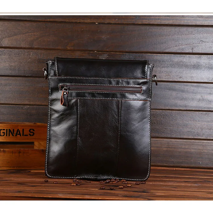 Винтажная темно-коричневая сумка через плечо из вощеной кожи сумка-мессенджер