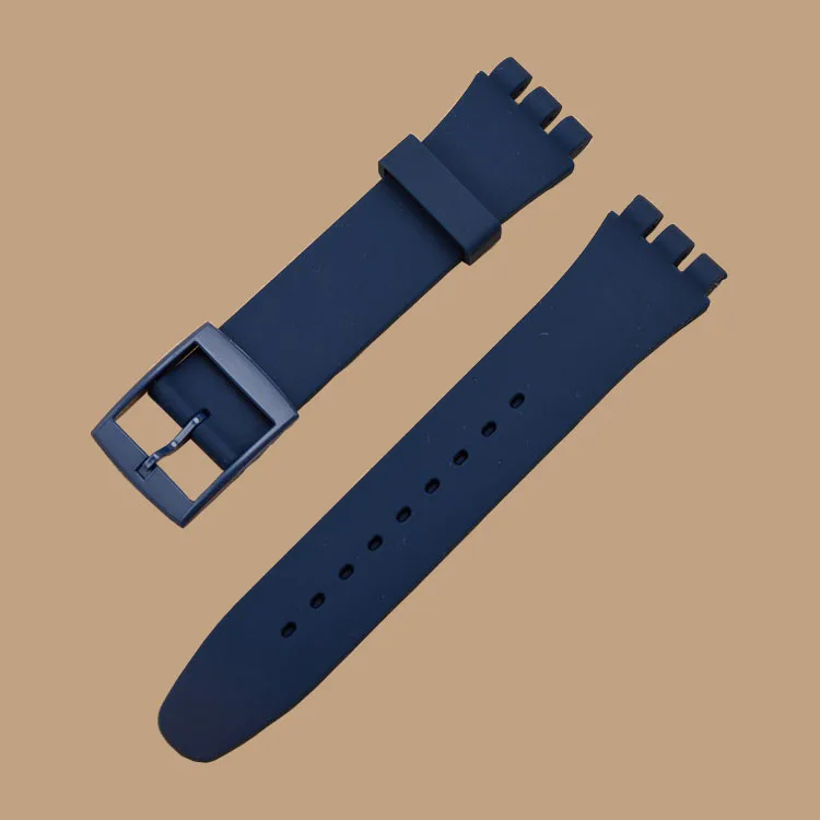 SeaTopTon твердый кремний резиновый 17 мм 19 мм 20 мм для часы swatch аксессуары военные Ремешки для наручных часов Ремешки с пластиковой пряжкой