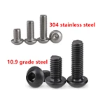 50 шт. M2 M2.5 M3 M4 ISO7380 из нержавеющей стали 304 Винты с круглой головкой шестигранный гриб болт с шестигранной головкой