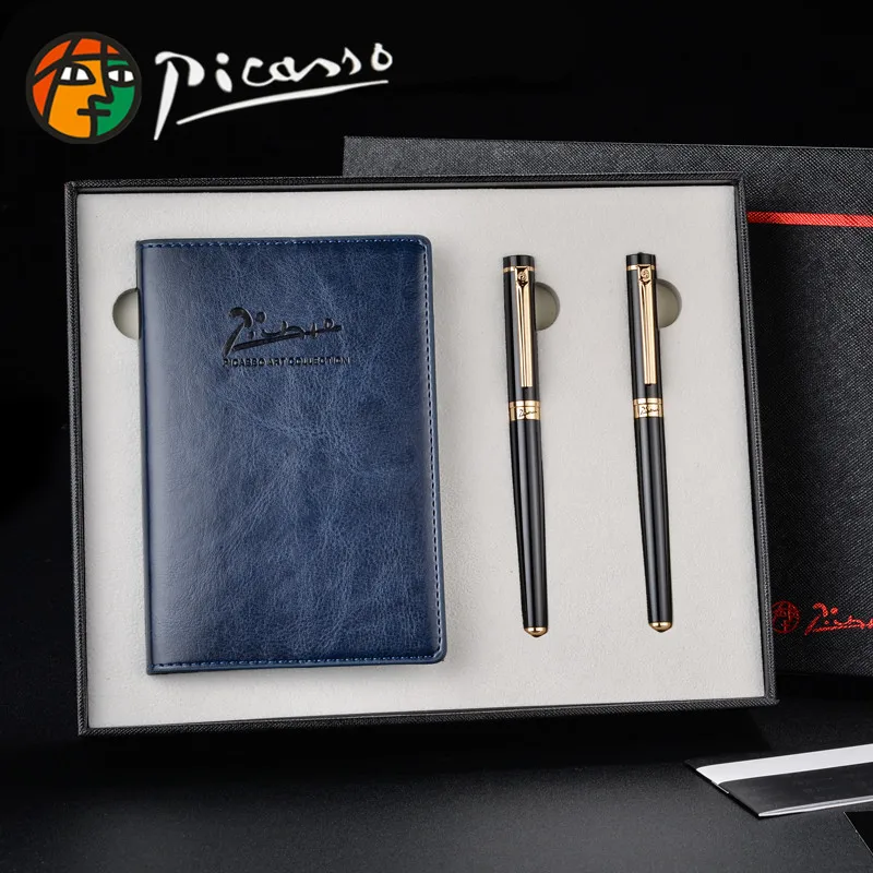 Pimio PS5501 signature pen, male lady business office, blue notebook + ink pen gift set
