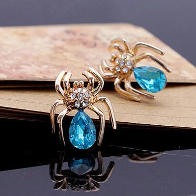 Лидер продаж пикантные Кристалл Паук Серьги ювелирные изделия для девочек LM-E051