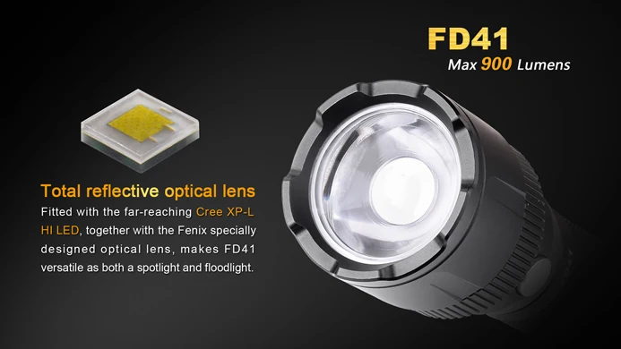 Новинка 2016 фонарик Fenix FD41 Cree XP L HI светодиодный 900 люмен оригинальный