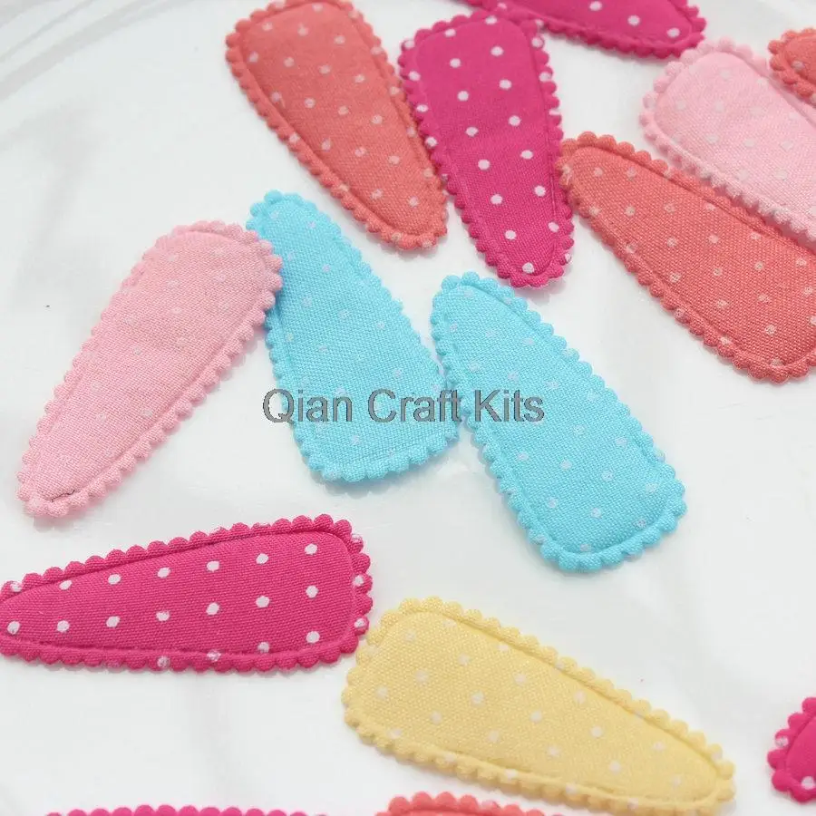 Детские заколки в пастельный горошек 800 шт. накладки на защелки с аппликацией 33 мм