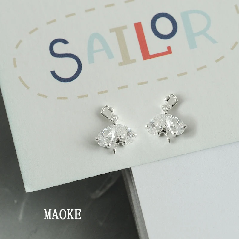 Акция милые свежие и креативные циркониевые танцующие люди 925 Белые грибковые