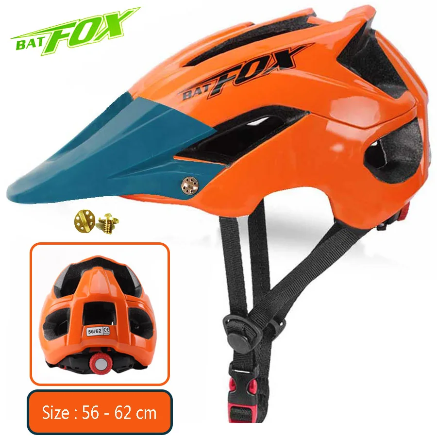 BATFOX велосипедный шлем MTB дорожный велосипед велосипедный шлем красный черный для мужчин и женщин велосипедные шлемы Casco Ciclismo дорожный горный защитный шлем - Цвет: Orange Dark Green