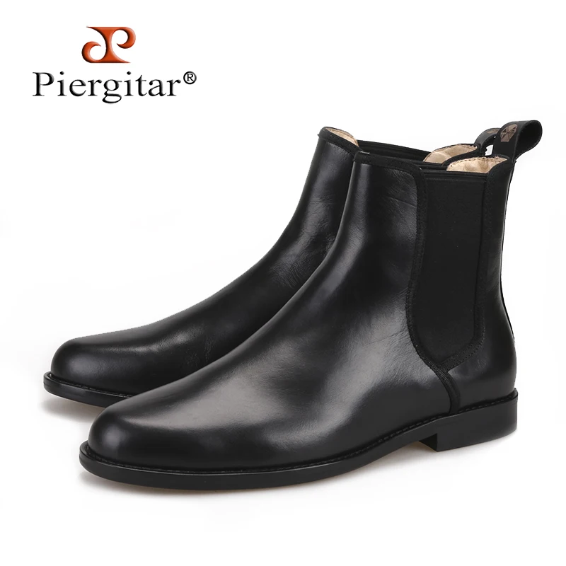 

Piergitar 2018 classic styling Handmade Black Italian leather Men Chelsea Boots pair with anything from denim to formal wear