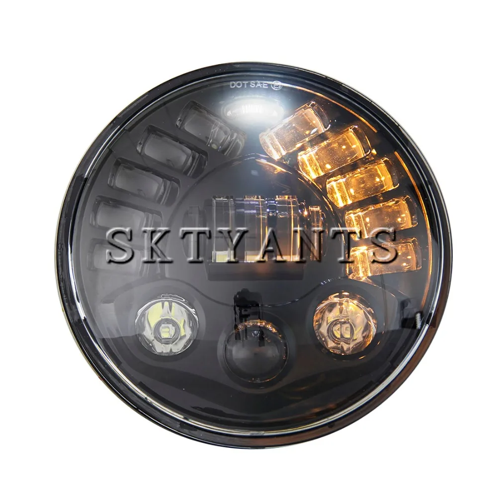 7&quot Inch Round Led Headlight With 7 inch Mounting Bracket Stainless Steel for Har ley Motorcycle Headlamps | Автомобили и