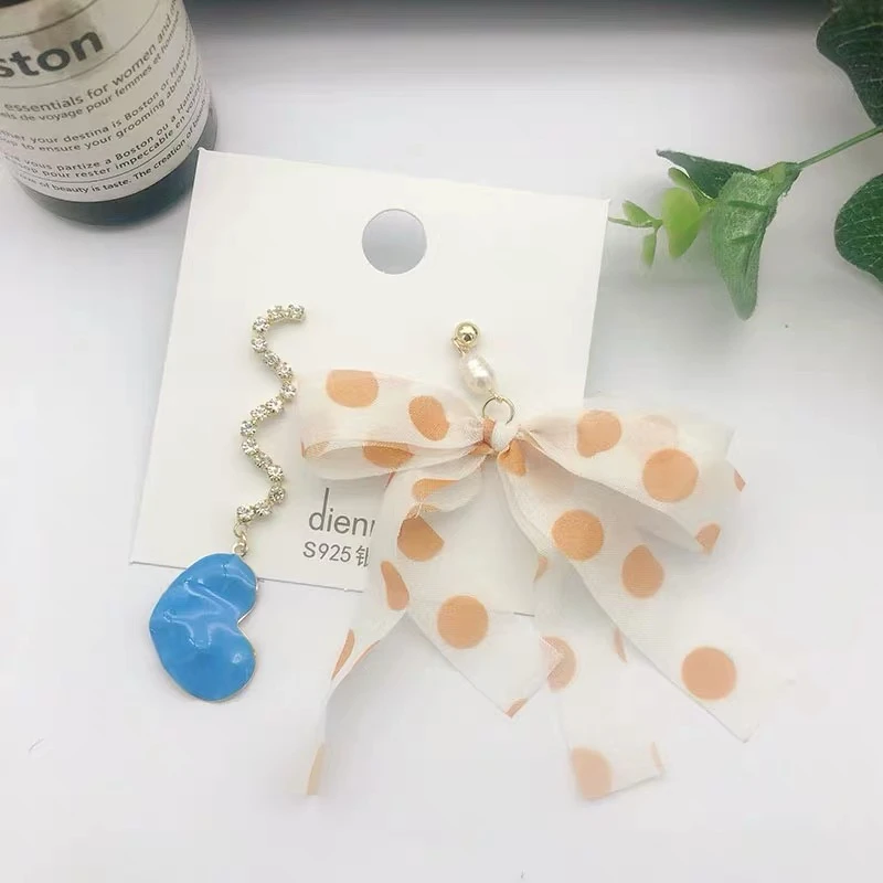 Горячие корейские модные цветы Асимметричные серьги-подвески ювелирные изделия