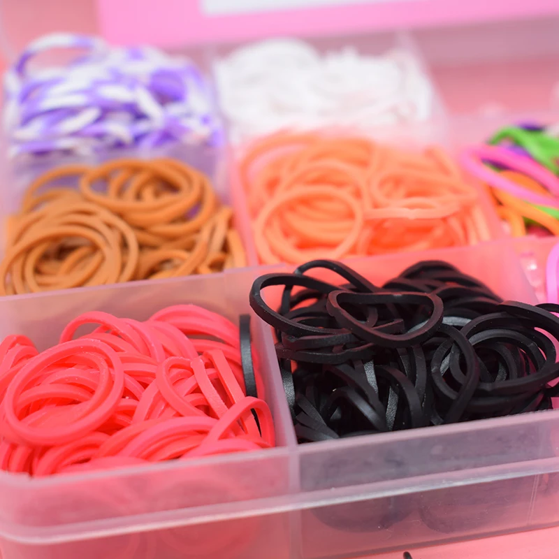 600 Uds. De juguetes para ni&ntilde;os, bandas de goma, brazalete para el pelo de ni&ntilde;a, pulseras tejidas de goma de colores, regalo para ni&ntilde;os, juguete-2