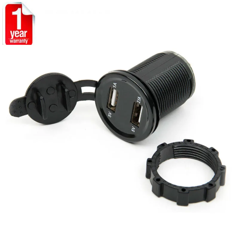 Автомобильное зарядное устройство с двумя usb портами 12 в пост. Тока В +