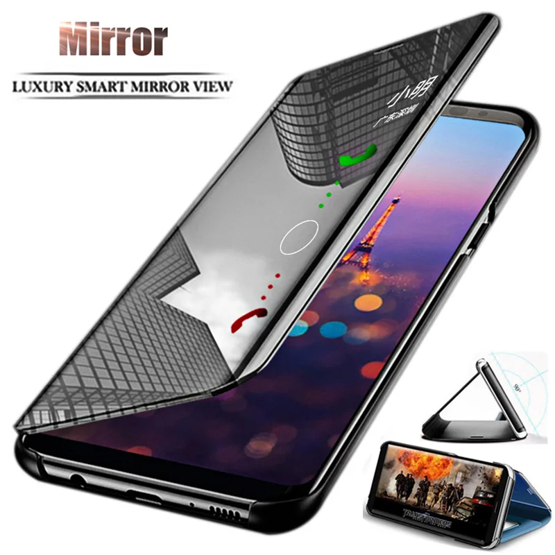 Ясно mi rror Smart Case для красный Примечание 7 5 6 Pro 4X 5A 6A плюс S2 откидной Чехол Xiaomi 9 F1 6X5X8