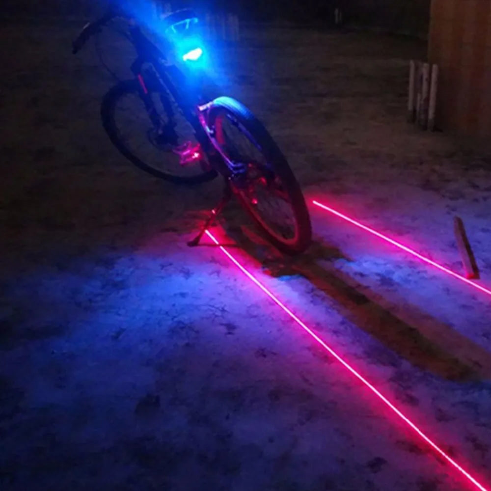 Велосипедные фары 5 LED свет 2 лазеры ночной горный велосипед задний фонарь для