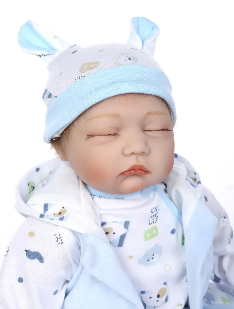 

55CM Silicone Sleep Baby Reborn 22Inch Realistic Newborn Dolls For Girls Lifelike Brinquedos Reborn Bebe Bonecas Girls Gifts