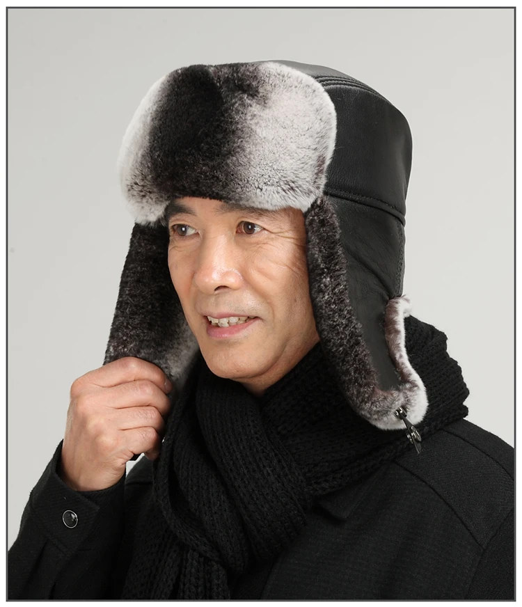 caps for man 2021 100% fashion new style winter Russian natural leather hat hot sale  warm good quality genuine caps