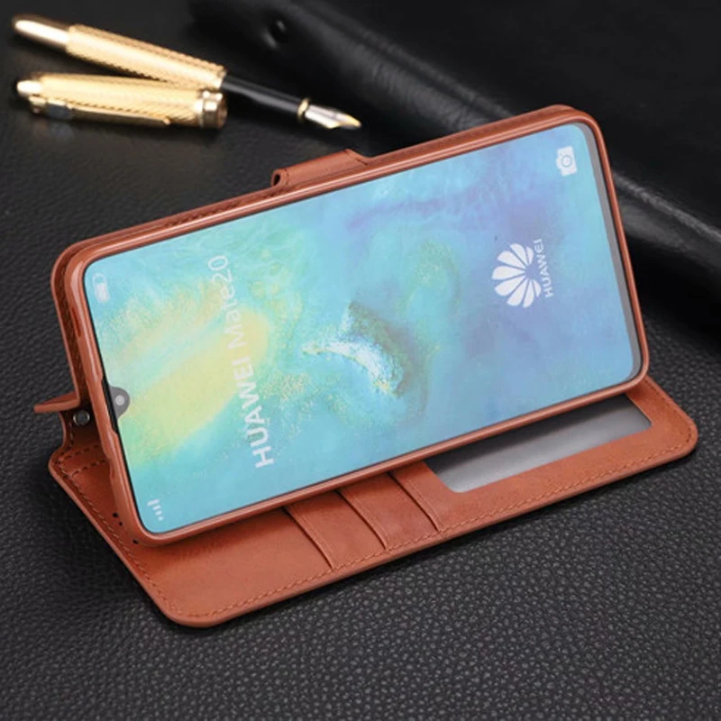 Кожаный флип чехол для Huawei Mate 20 Pro бумажник P20 Lite чехлы телефонов с отделением карт