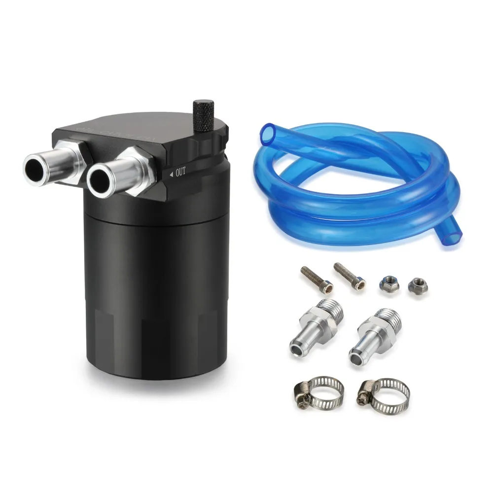 Универсальный черный алюминиевый маслоуловитель банка резервуар Breather БАК