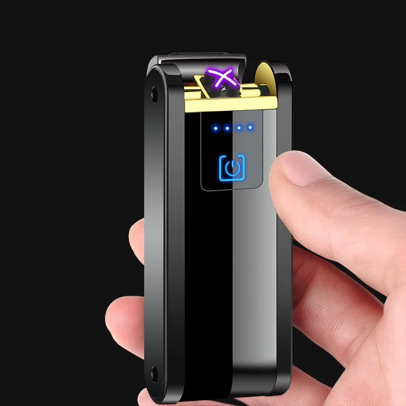 Лазерный Логотип двойная дуга Зажигалка для сигарет дым USB электронные