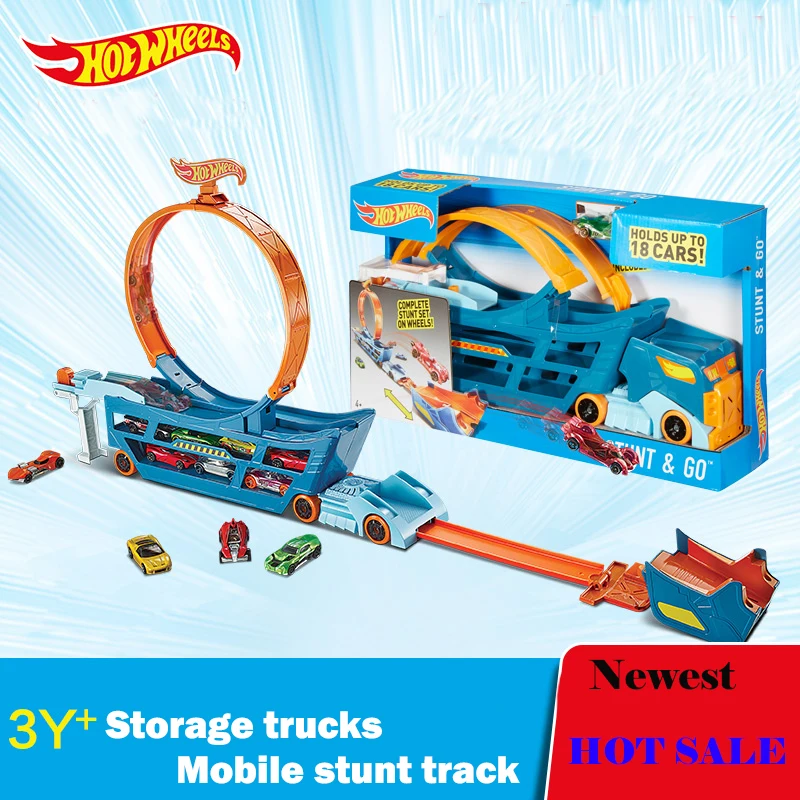 Hot Wheels Stunt N'' Go Mobile TS Move Track DWN56 автомобильные игрушки Обучающие игрушки для грузовиков Лучший мальчик Juguetes подарок держать 18 спортивный автомобиль