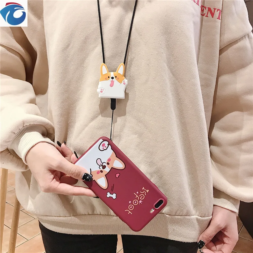 HUANQING Cute puppy shell For iPhone 6 6S 7 7Plus 8 8Plus XR XS Max Project Soft airbag bracket Protection Phone case |