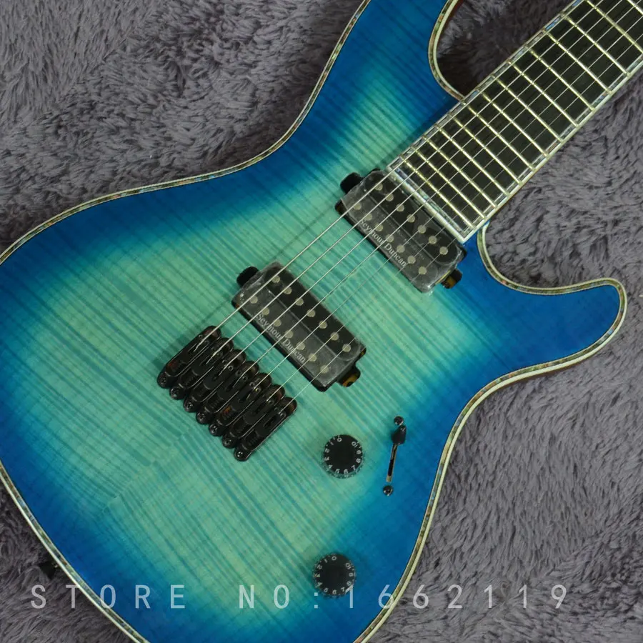Фабрика на заказ Mayones 7 струн электрогитара с эбеновым грифом шеи через тело клен Топ музыкальный инструмент