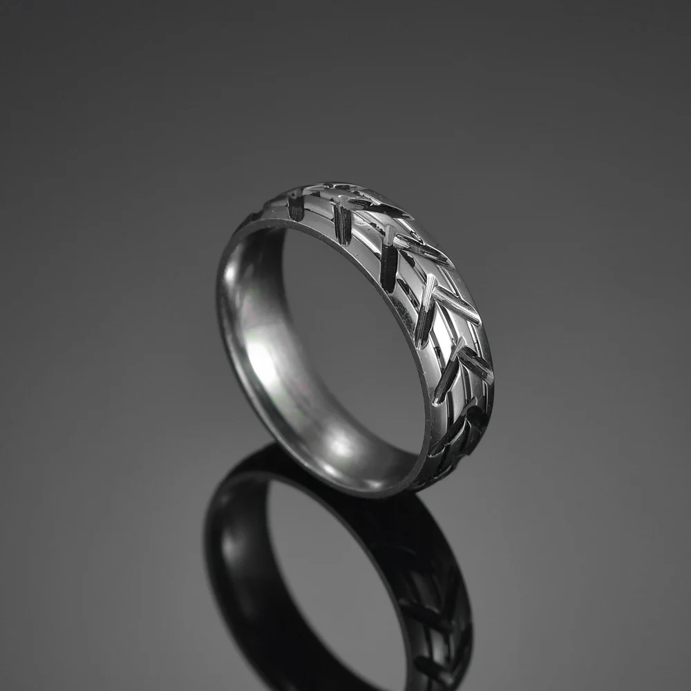Кольца унисекс из нержавеющей стали 6 мм с шипами пшеницы | Украшения и аксессуары